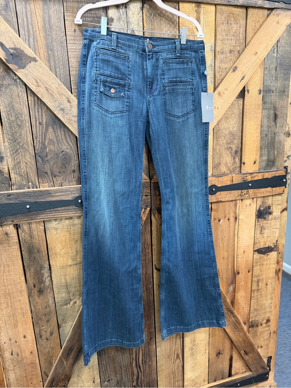 7 For All Mankind Dark Blue Flare Jeans